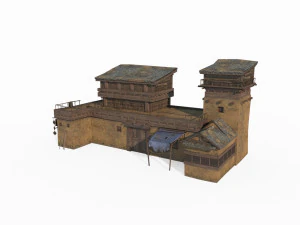 Ancient Gobi Architecture and Houses in East Asia 3D Model