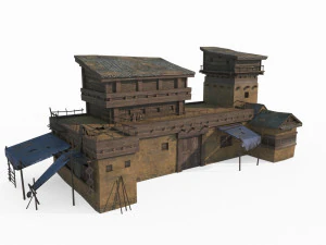 Ancient Gobi Architecture and Houses in East Asia 3D Model