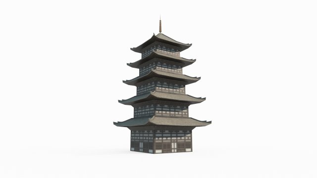 Ancient architectural towers in East Asia Modello 3D .c4d .max .obj .3ds .fbx .stl .blend 