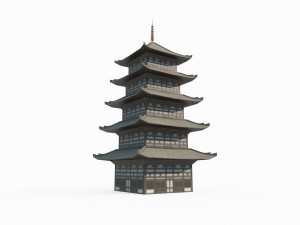 Ancient architectural towers in East Asia 3D Model