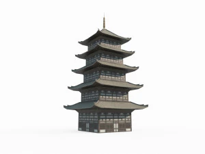 पूर्वी एशिया में प्राचीन वास्तुशिल्प मीनारें 3D मॉडल