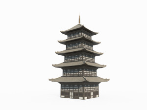 Ancient architectural towers in East Asia Modello 3D