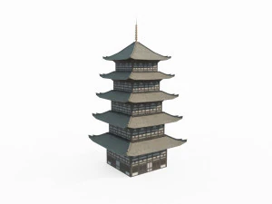 Ancient architectural towers in East Asia 3D Model