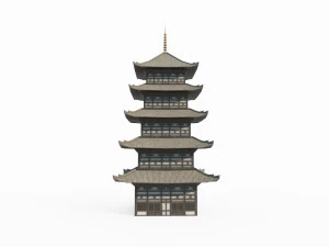 Ancient architectural towers in East Asia 3D Model