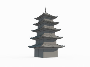 Ancient architectural towers in East Asia Modello 3D