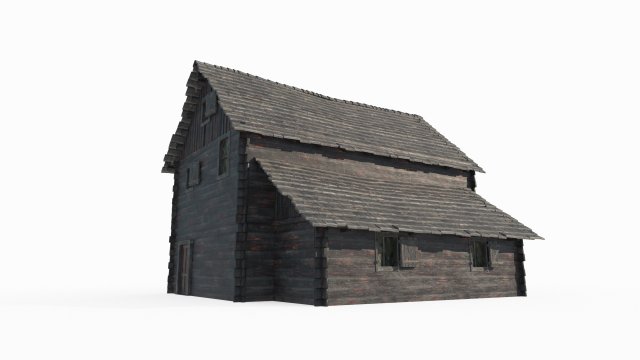 Ancient architectural wooden houses 3D Model .c4d .max .obj .3ds .fbx .stl .blend 