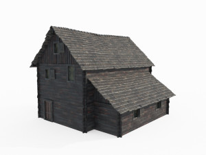 Ancient architectural wooden houses 3D Model