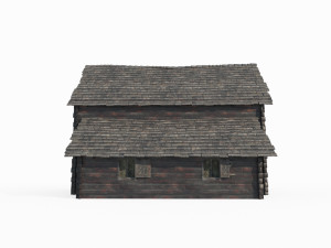 Ancient architectural wooden houses 3D Model