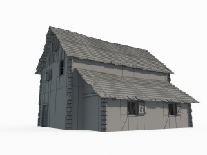 Ancient architectural wooden houses 3D Model