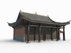 East Asian Ancient Architecture Wing Room 3D Model