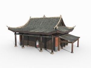 East Asian Ancient Architecture Wing Room 3D Model