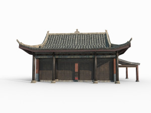 East Asian Ancient Architecture Wing Room 3D Model