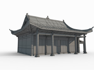East Asian Ancient Architecture Wing Room 3D Model