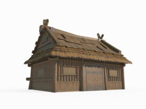 East Asian Ancient Architecture Rural Thatched Cottage 3D मॉडल