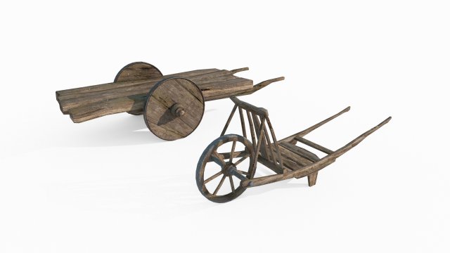 Agricultural manual carts 3D Model .c4d .max .obj .3ds .fbx .stl .blend 