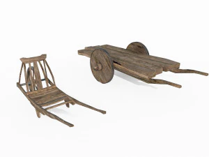 Agricultural manual carts 3D Model