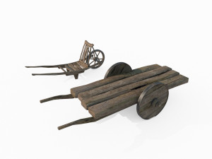 Agricultural manual carts 3D Model