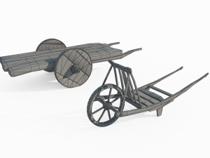 Agricultural manual carts 3D Model