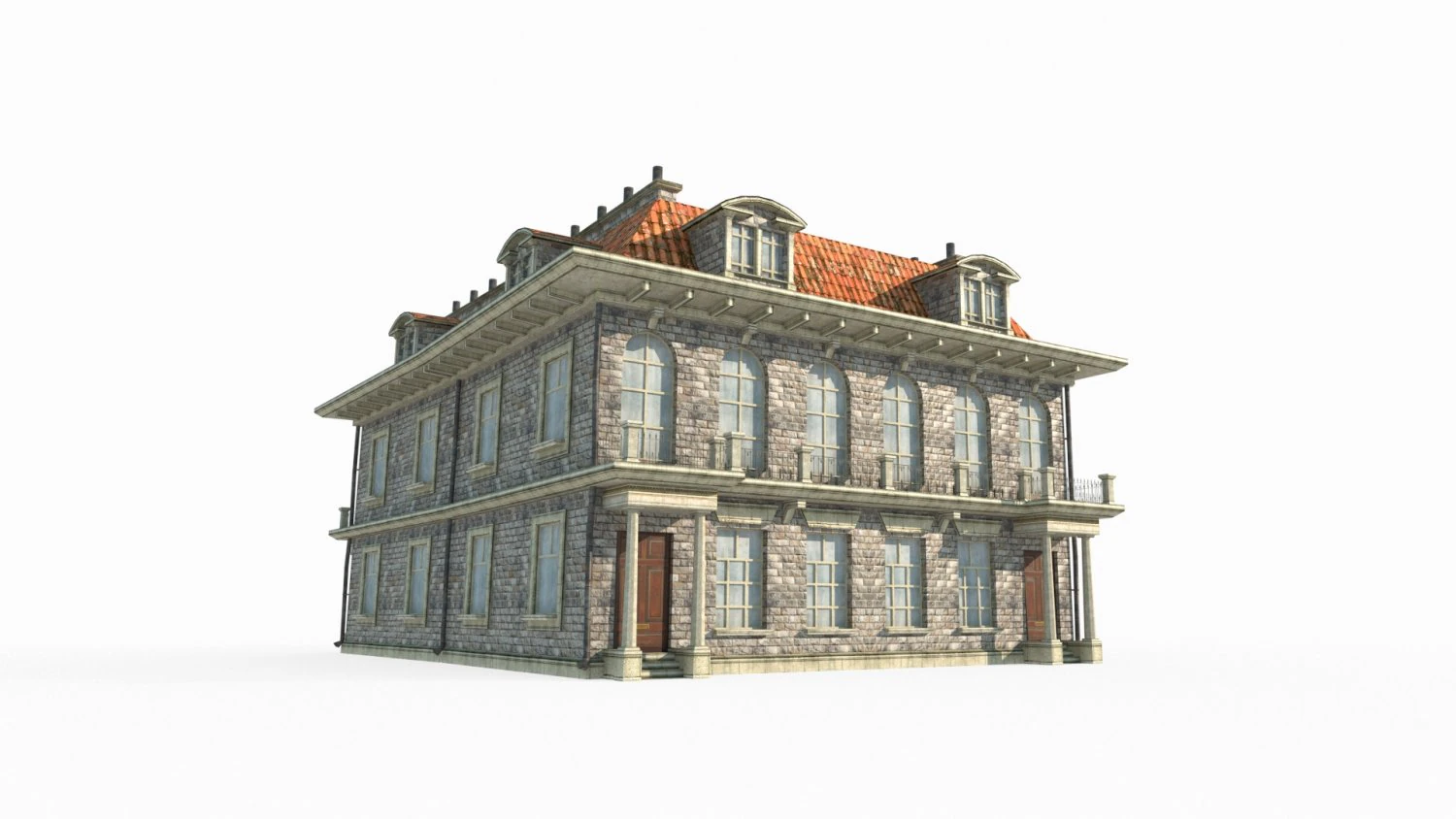 Modern Architecture Villa 3D Model .c4d .max .obj .3ds .fbx .stl .blend 