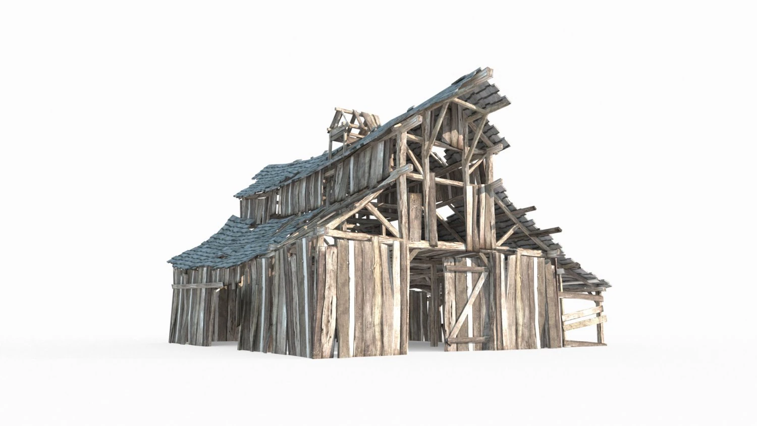 Old Warehouse Stables 3D Model .c4d .max .obj .3ds .fbx .stl .blend 