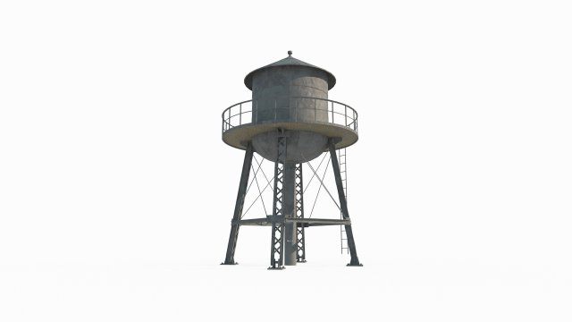 Modern facility water tower water tank 3Dモデル .c4d .max .obj .3ds .fbx .stl .blend 