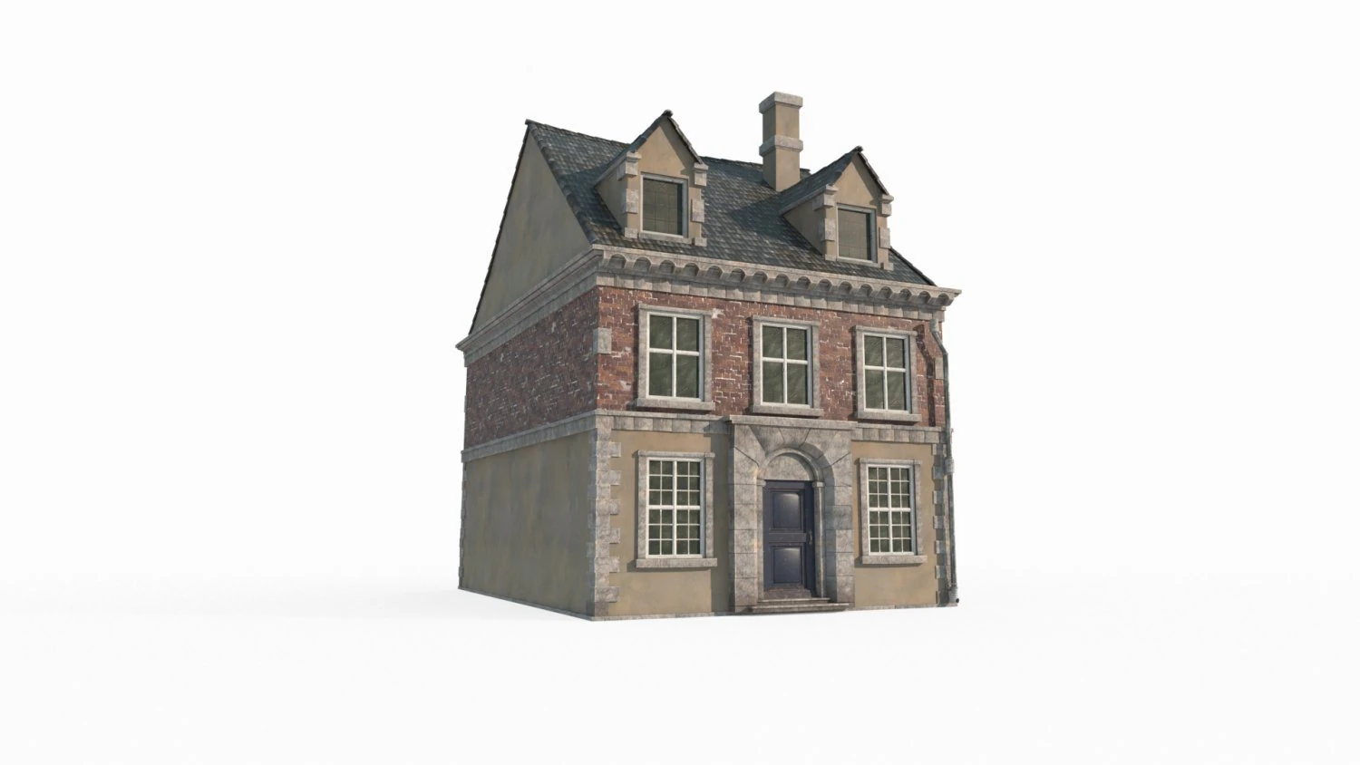 Medieval House Architecture 3D Model .c4d .max .obj .3ds .fbx .stl .blend