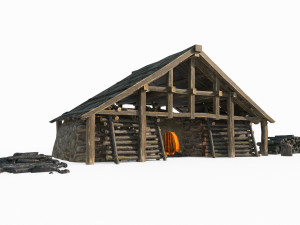 Ancient charcoal burning workshop 3D-Modell