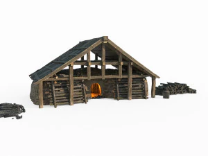 Ancient charcoal burning workshop 3D Model