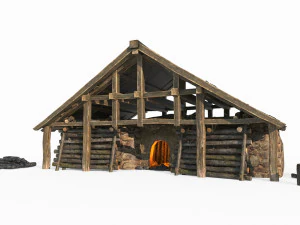 Ancient charcoal burning workshop 3D Model