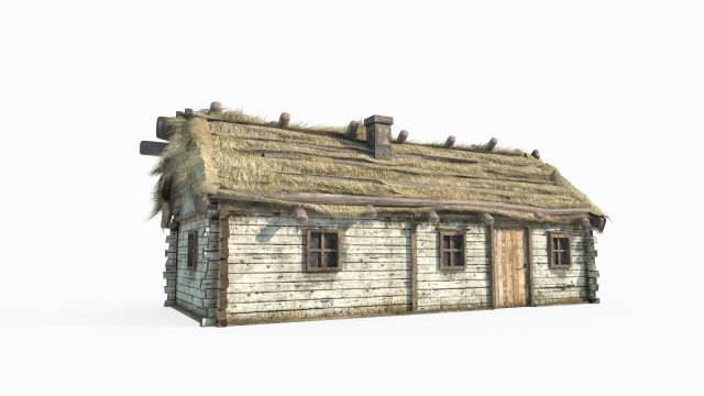 Old style wooden and thatched houses 3Dモデル .c4d .max .obj .3ds .fbx .stl .blend 