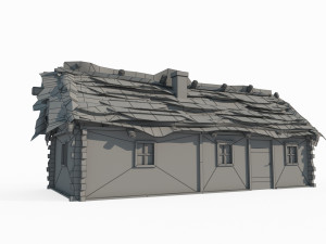Old style wooden and thatched houses 3Dモデル