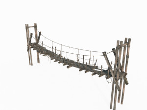 Ancient Old Suspension Bridge 3D Модель