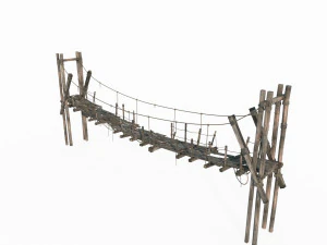 Ancient Old Suspension Bridge 3D Model