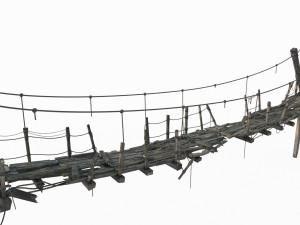 Ancient Old Suspension Bridge 3D Модель