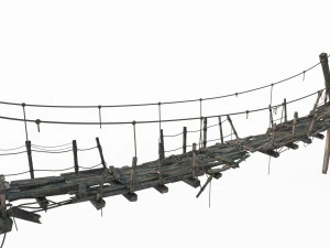 Ancient Old Suspension Bridge 3D Model