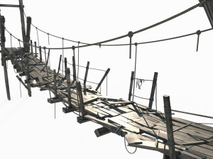 Ancient Old Suspension Bridge 3D Модель