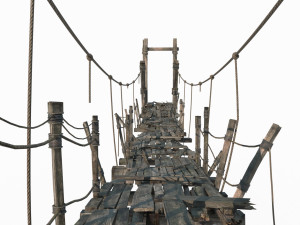 Ancient Old Suspension Bridge 3D Модель