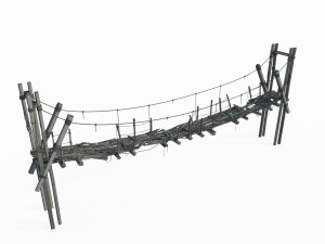 Ancient Old Suspension Bridge 3D Модель