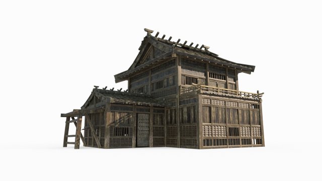 East Asian Ancient Architecture Station 3D 模型 .c4d .max .obj .3ds .fbx .stl .blend 