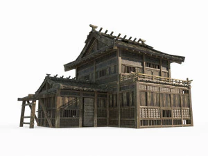 Stasiun Arsitektur Kuno Asia Timur Model 3D