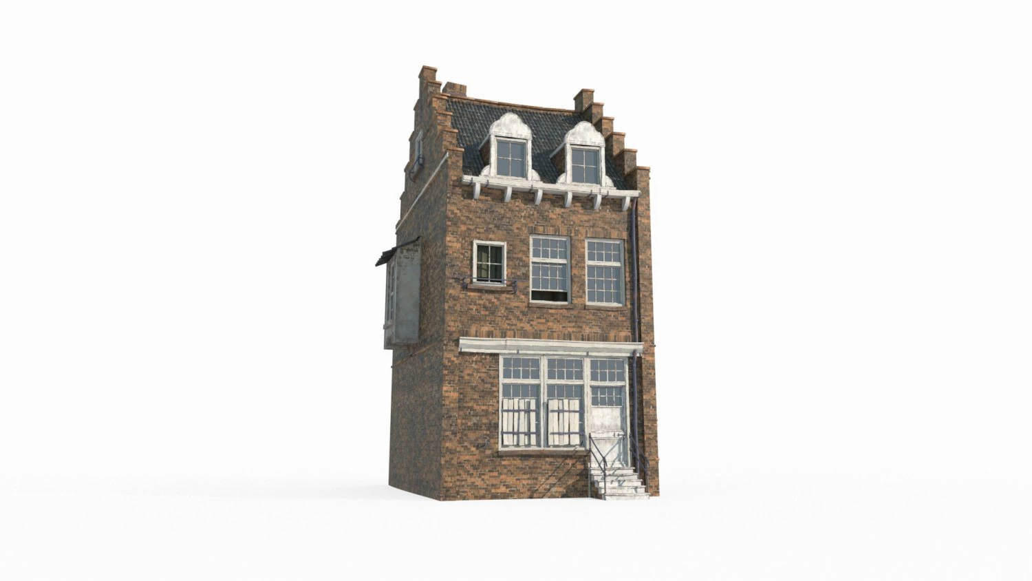 Medieval Town Buildings 3D Model .c4d .max .obj .3ds .fbx .stl .blend 
