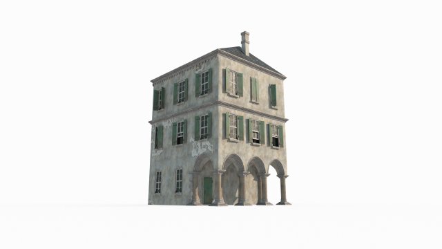 Ancient medieval building architecture 3D Model .c4d .max .obj .3ds .fbx .stl .blend 