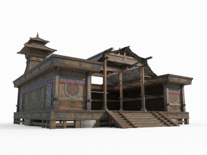 East Asian Nomad Architecture Hall 3D Model