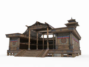 East Asian Nomad Architecture Hall 3D Model