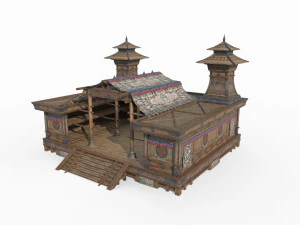 East Asian Nomad Architecture Hall 3D Model