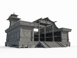 East Asian Nomad Architecture Hall 3D Model
