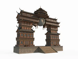 East Asian mythological architecture palace 3D Model