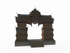 East Asian mythological architecture palace 3D Model