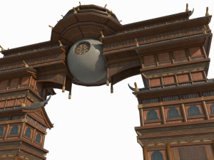 East Asian mythological architecture palace Model 3D