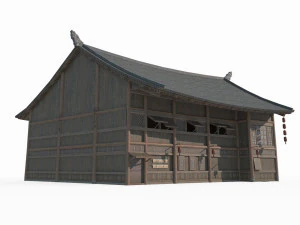 Penginapan Arsitektur Kuno Asia Timur Model 3D